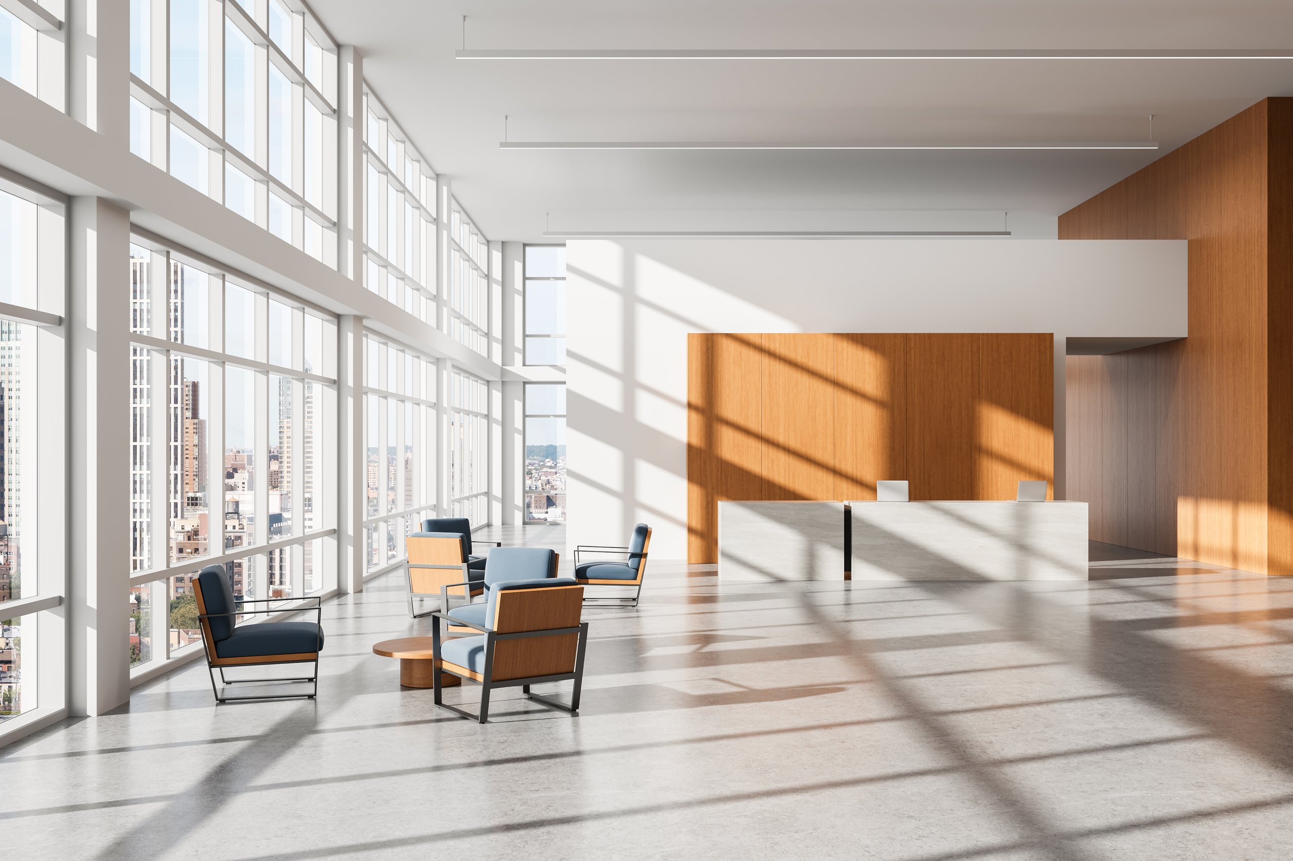 Modern office building interior